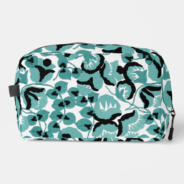 Sweet Pea (Teal) Fine Art Dopp Kit (Front)