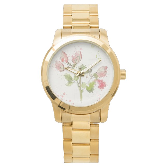 Sweet Pea watercolor Watch (Front)
