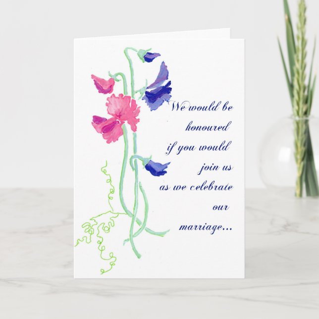 "Sweet Pea" Wedding Invitation Card (Front)