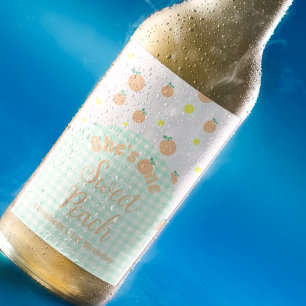 Sweet Peach 1st Birthday Beer Bottle Label