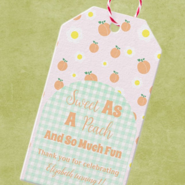 Sweet Peach 1st Birthday Gift Tags (Creator Uploaded)