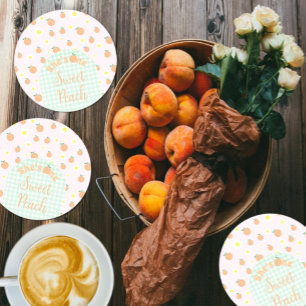 Sweet Peach 1st Birthday Paper Coaster
