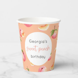Sweet Peach 1st Birthday Paper Cups