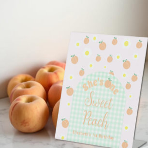 Sweet Peach 1st Birthday Pedestal Sign