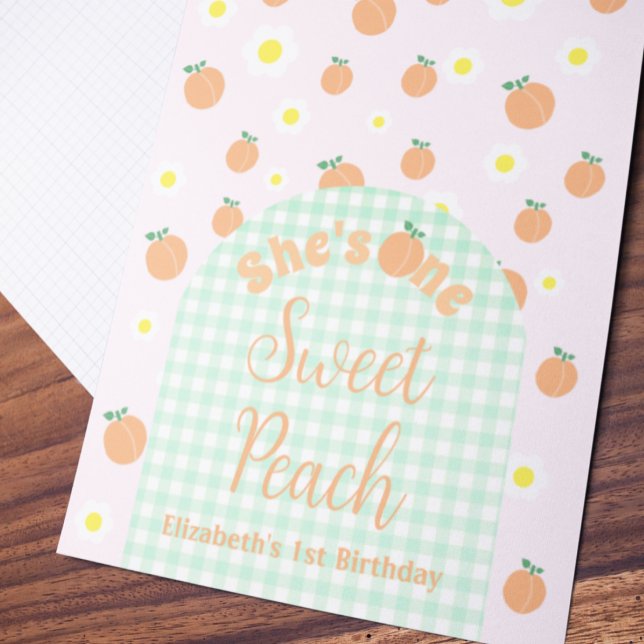 Sweet Peach 1st Birthday Poster (Creator Uploaded)