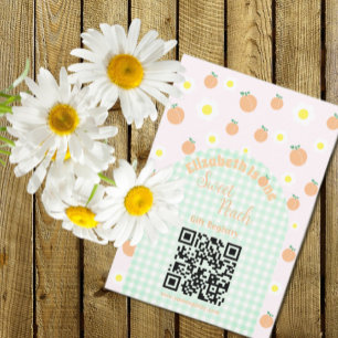 Sweet Peach 1st Birthday Registry Enclosure Card