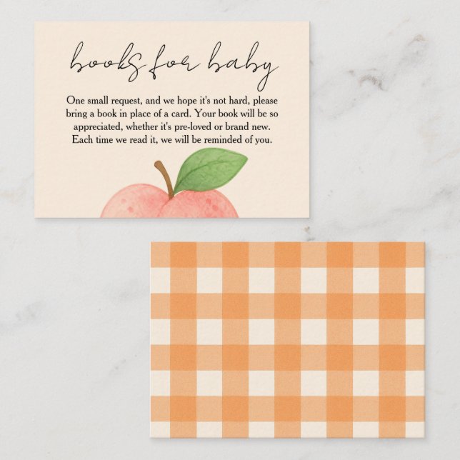 Sweet Peach Baby Shower Books For Baby Business Card (Front/Back)