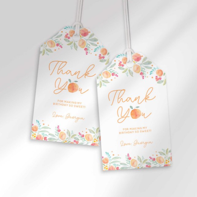 Sweet Peach Birthday Favour Tag (Creator Uploaded)