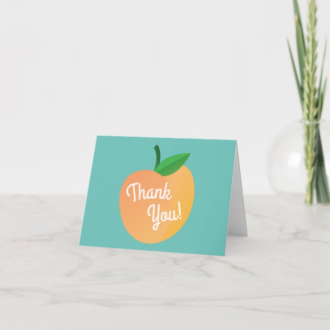 Sweet Peach Cute Fruit 1st Birthday Party Theme Card (Front)