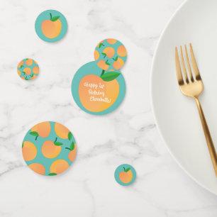 Sweet Peach Cute Fruit 1st Birthday Party Theme Confetti