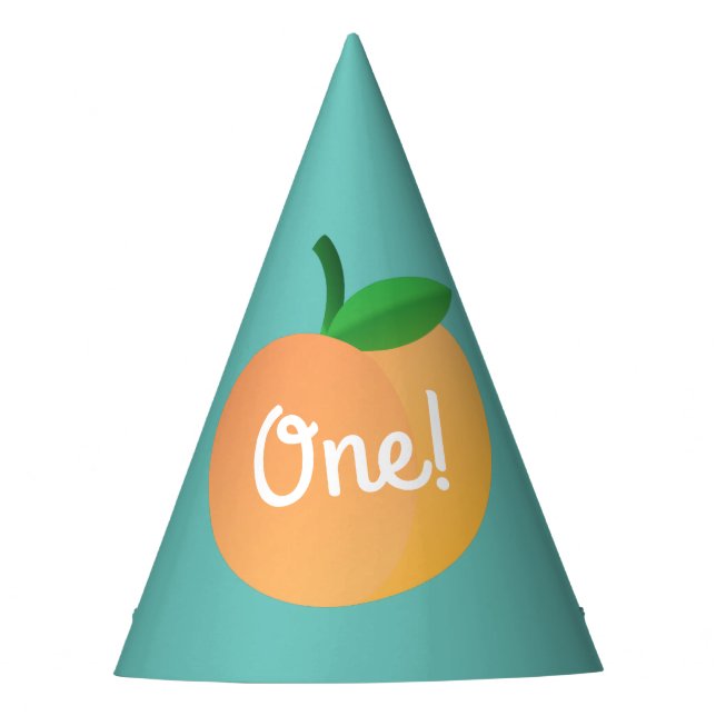 Sweet Peach Cute Fruit 1st Birthday Party Theme Hat (Front)