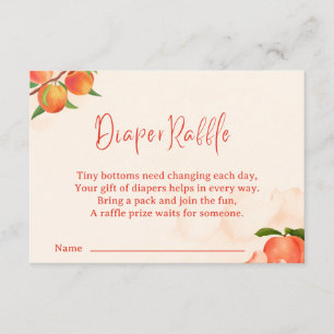 Sweet Peach Diaper Raffle Card – Fruit-Themed