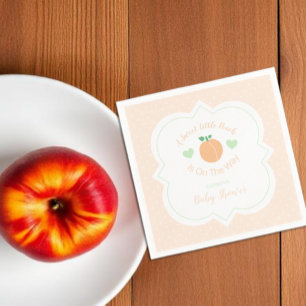 Sweet Peach Elegant Baby Shower Napkin