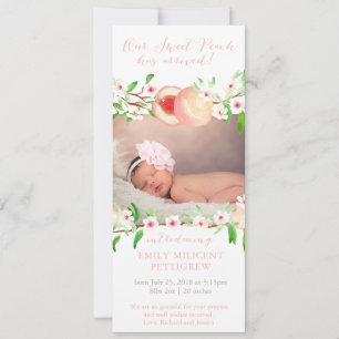 Sweet Peach Faire-part de naissance for Baby Girl