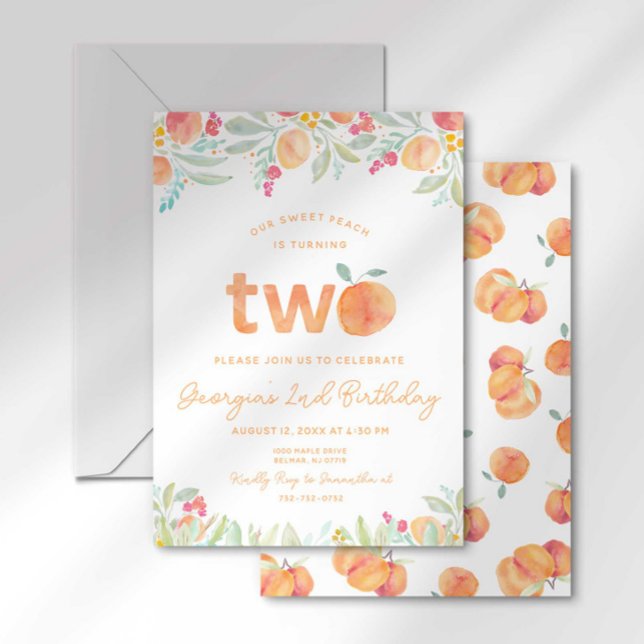 Sweet Peach Invitation du 2e anniversaire (Créateur téléchargé)