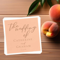 Sweet Peach Minimalist Script Summer Wedding