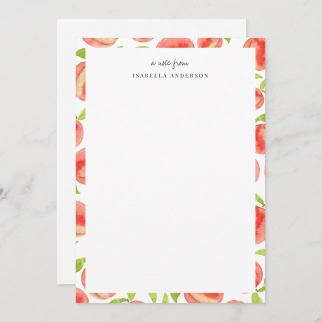 Sweet Peach Pattern Personalized Card (Front/Back)