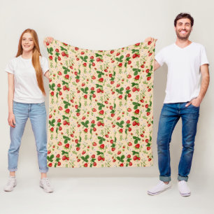 Sweet Peach Strawberry Botanical Throw Blanket