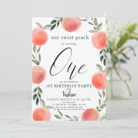 Sweet Peach Watercolor 1st Birthday