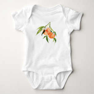 Sweet peach watercolor fruit baby bodysuit