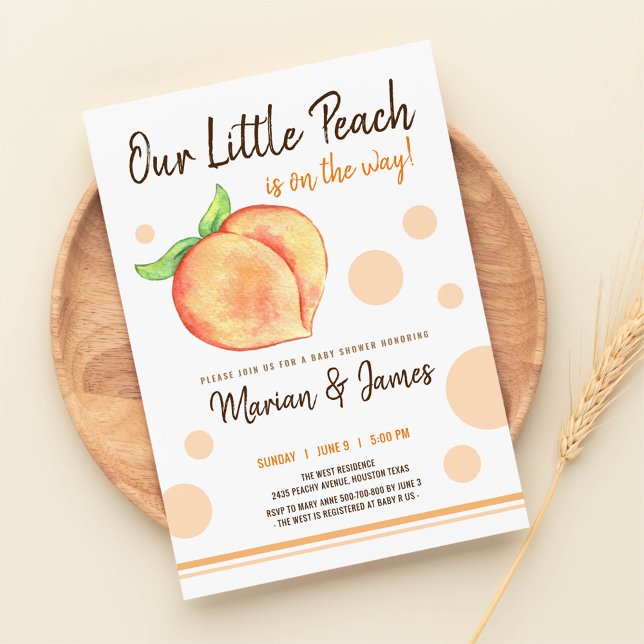 Sweet Peach watercolour couples baby shower Invitation (Creator Uploaded)