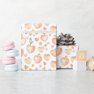 Sweet Peaches Hearts Birthday Wrapping Paper
