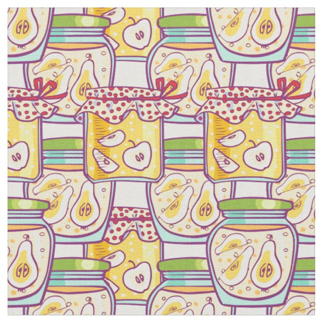 Sweet Pear Preserves Pattern Fabric (Close Up)