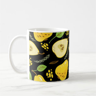 Sweet Pears: Overlapping Fruit Design Coffee Mug
