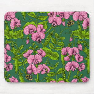 Sweet peas and bumblebees 3 mouse pad