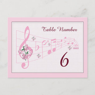 Sweet Peas and Music Table Number Card