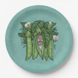 Sweet Peas Ethnic Twins Multiples Baby Shower Paper Plate