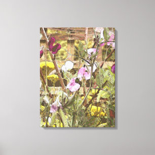SWEET PEAS FLOWERS CANVAS PRINT