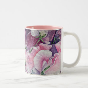 Sweet Peas Two-Tone Coffee Mug