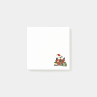 Sweet penguin wishes merry Christmas postcard Post-it Notes