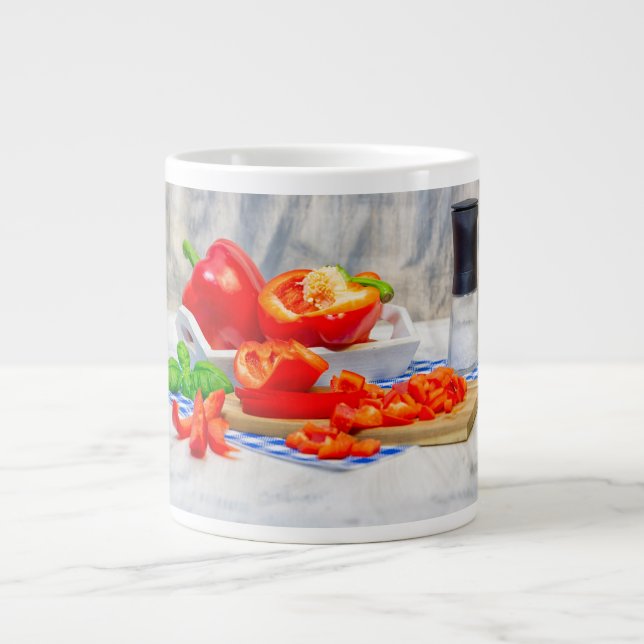 Sweet pepper still life large coffee mug (Front)
