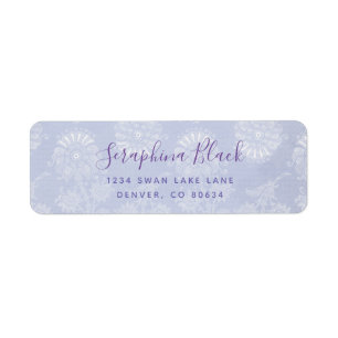 Sweet Periwinkle Purple Lace Return Address Label