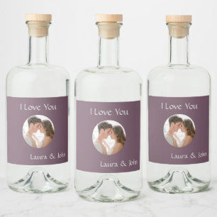 Sweet Personalized Couple Photo & Names Label Set