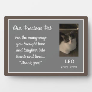 Sweet Pet Memorial custom tabletop plaque