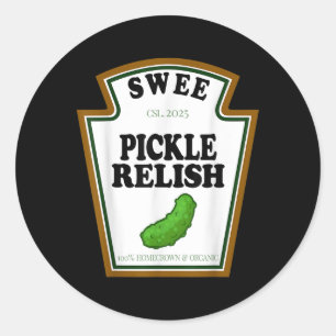 Sweet Pickle Relish Group Condiment Family Hallowe Classic Round Sticker