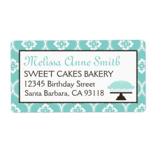 Sweet Pie Business Shipping Label Turquoise