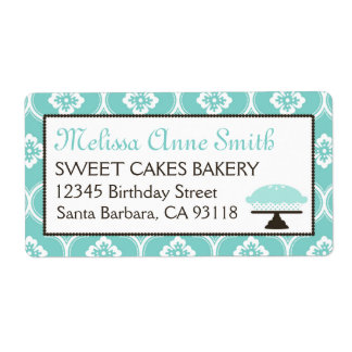 Sweet Pie Business Shipping Label Turquoise
