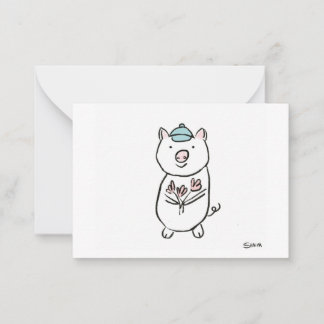 Sweet Pig Note Card
