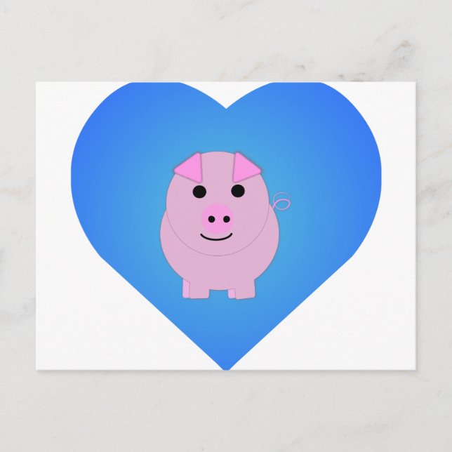 Sweet Piggy Love Postcard (Front)