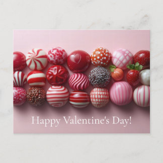 Sweet pink and red candy postcard