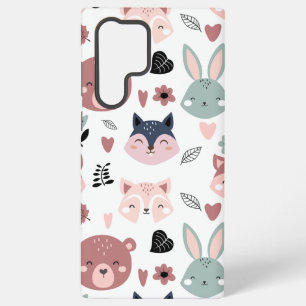 Sweet Pink Bear Fox And Bunny Forest Samsung Galaxy Case