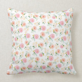 Sweet Pink Blooms Throw Pillow