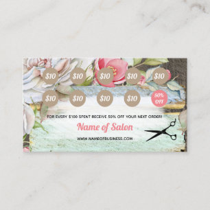 Sweet Pink Blossom Floral Salon Loyalty Rewards