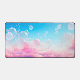 Sweet Pink Bubble Sky Desk Mat