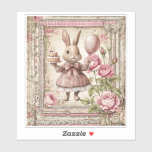 Sweet pink bunny birthday 