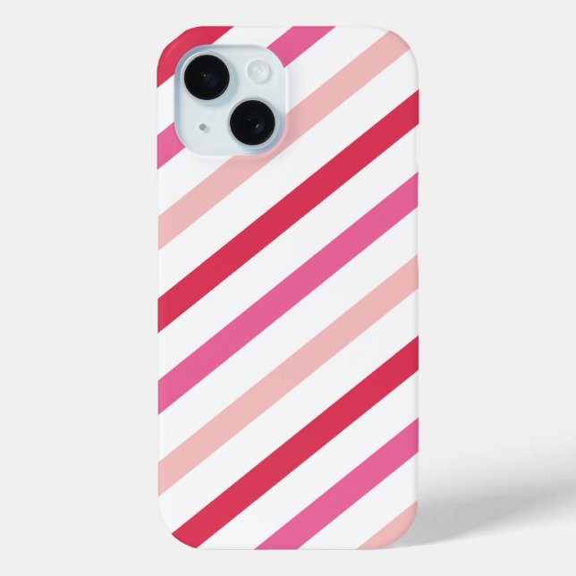 Sweet Pink Candy Stripes Pattern Valentine's Day Case-Mate iPhone Case (Back)
